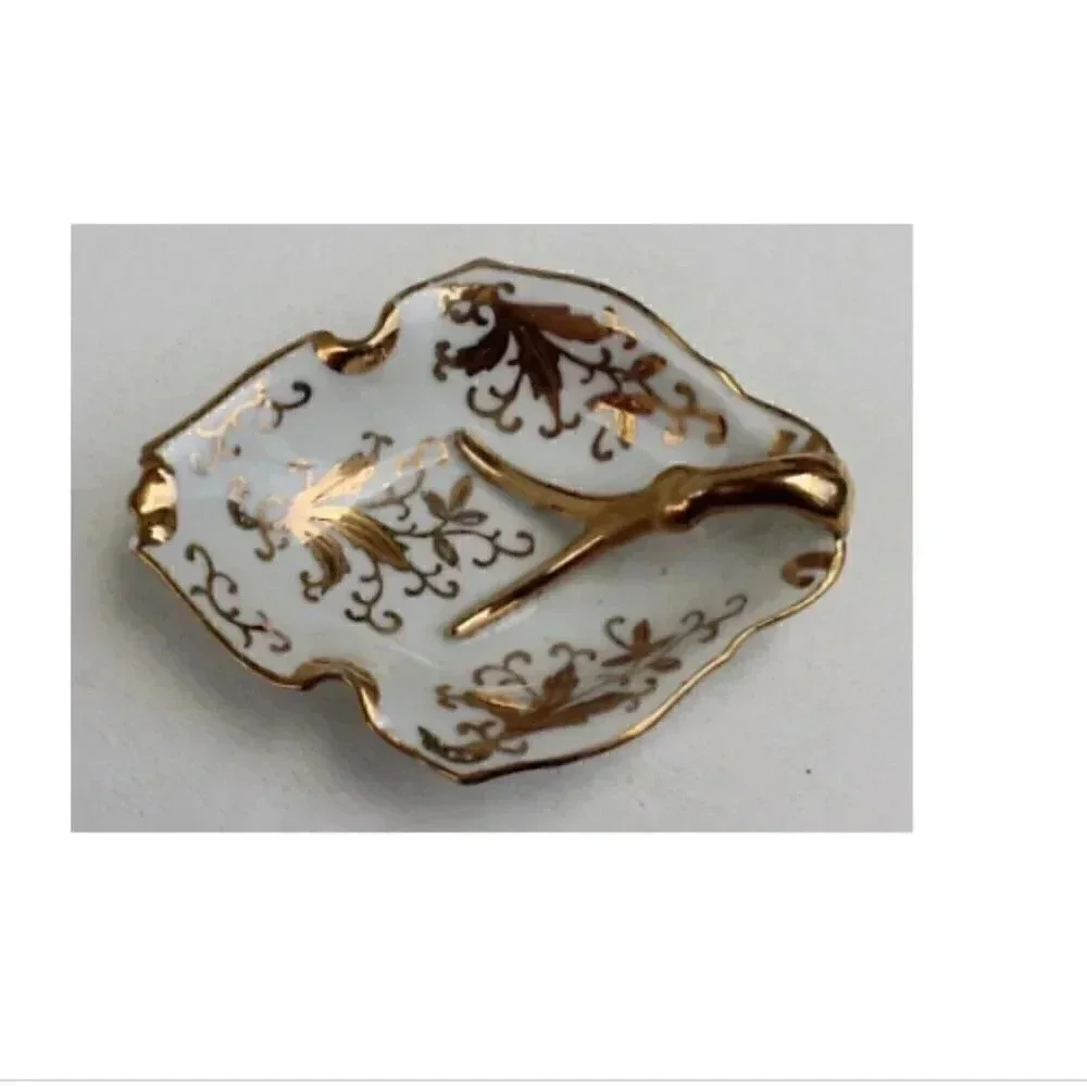 Vintage Limoges Victorian Gold Gilded Mini Trinket Catchall Ashtray Dish